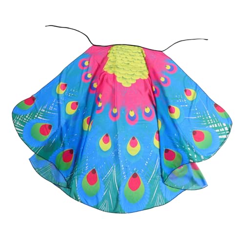 LRXIYODE Chiffon Pfauenumhang Sommerumhang Umhang Für Cosplay Schal Cape Pfau Dekorativer Umhang Ankleideumhang Pfauenkostüm Requisite Leichter Pfauenumhang Hochzeitsschal von LRXIYODE