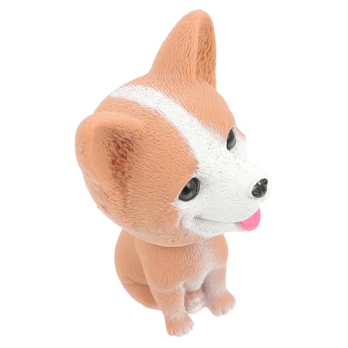 LRXIYODE Corgi Wackelkopf Hund Modell Resin für Autoarmaturenbrett Dekoratives Hundespielzeug Niedliches Hundemodell für Schreibtisch und Geschenkideen von LRXIYODE