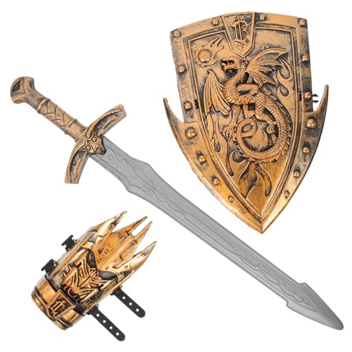 LRXIYODE Cosplay Rüstung mit und Schild Leichtes Tragbares Rollenspiel Zubehör für Bühnenauftritte Halloween Party Karneval Fantasievolle Ritterkostüm Ausstattung für Jungen und Mädchen von LRXIYODE