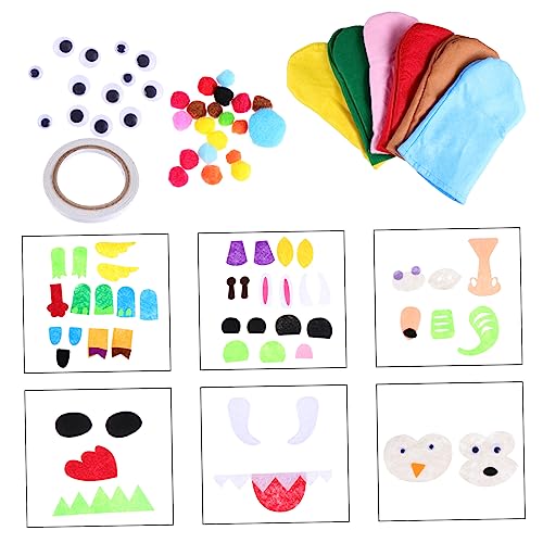 LRXIYODE DIY Handpuppen Set für Kreatives Bastelmaterial für Interaktive Puppenspiele für Kindergarten und Eltern Junge Mädchen Aktivitäten Fördert Fantasie und Koordination von LRXIYODE