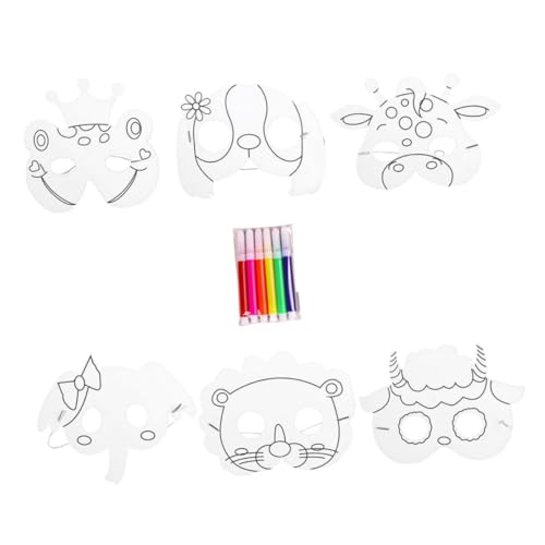 LRXIYODE DIY Tiermasken zum Bemalen Teiliges mit Blanko Papiermasken Hund Elefant Reh Ziege Frosch Farben Stifte für Kindergeburtstag Party Favors Kreative Bastelspiele LRXIYODE DIY Tiermasken zum Bemalen Teiliges mit Blanko Papiermasken Hund Elefant Reh Ziege Frosch Farben Stifte für Kindergeburtstag Party Favors Kreative Bastelspiele von LRXIYODE