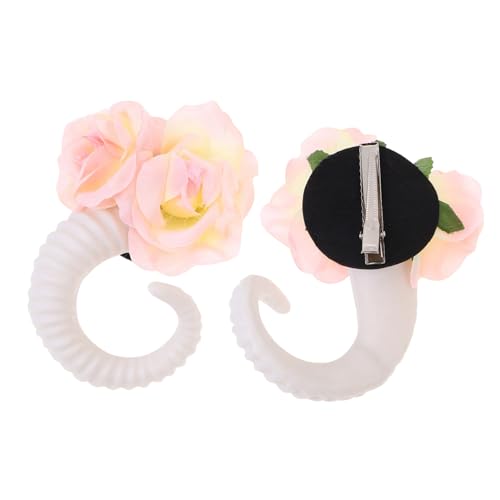 LRXIYODE Dekoratives Haarband mit Rosenschmuck und Widderhörnern Modisches Festival Accessoire für Fotoshootings Cosplay und Halloween Party Gothic Stirnband von LRXIYODE