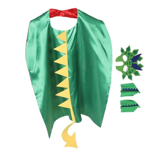 LRXIYODE Dinosaurier Kostüm Umhang für Jungen Mädchen Cartoon Dinosaurier Cape mit Einfachem Verschluss Robustes Material für Halloween Geburtstag Rollenspiel und Themenpartys von LRXIYODE