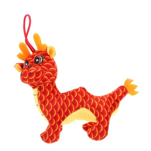 LRXIYODE Drachenplüschpuppe Drachen Kuscheltier chinesische neujahrsdekoration Chinesisches Neujahr Plüschtier Drachenjahr plüschtiere Kuscheltier Drache ausgestopfter Drache rot von LRXIYODE
