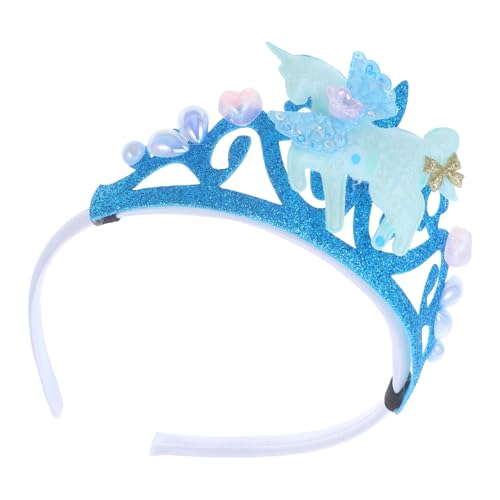 LRXIYODE Einhorn Krone Haarreifen für Mädchen Leichtes Diadem für Partys Geburtstagsfeiern Fotoshootings und Stilvolles Haaraccessoire Blau von LRXIYODE