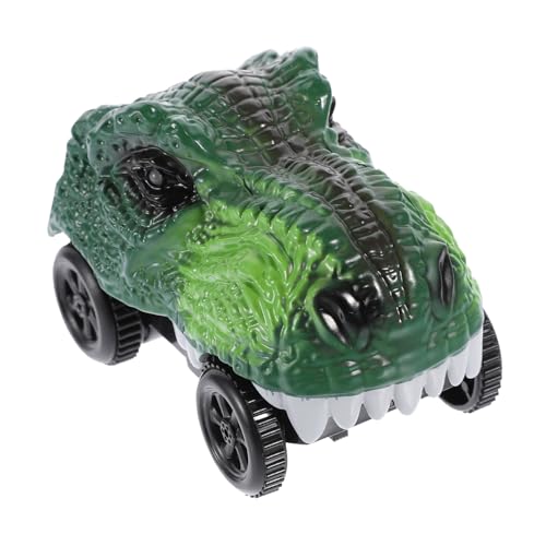 LRXIYODE Elektrisches Dinosaurier Spielzeugauto mit Leuchtender Rennbahn Kleines Grün Leuchtendes Gleisauto ohne Batterie Kindgerechtes Fahrbahnspielzeug für Ab Jahren von LRXIYODE