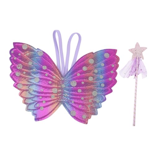 LRXIYODE Fairy Wand mit Schmetterlings und Engelsflügeln Kinderkostüm Accessoires für Mädchen Zauberhafte Fee Sticks für Geburtstagsfeiern und Rollenspiele von LRXIYODE