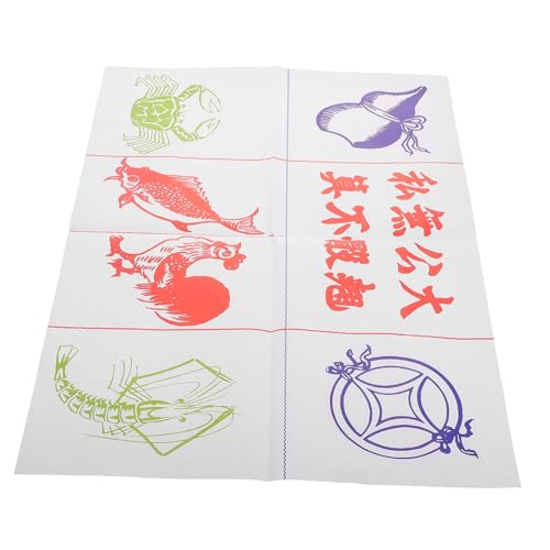 LRXIYODE Festliche Partyspielmatte Fisch Garnelen Krabben Hühnermatte Frühlingsfest Glücksschachmatte Asiatische Frühlingsfestmatte Für Partyspiele Traditionelle Chinesische von LRXIYODE
