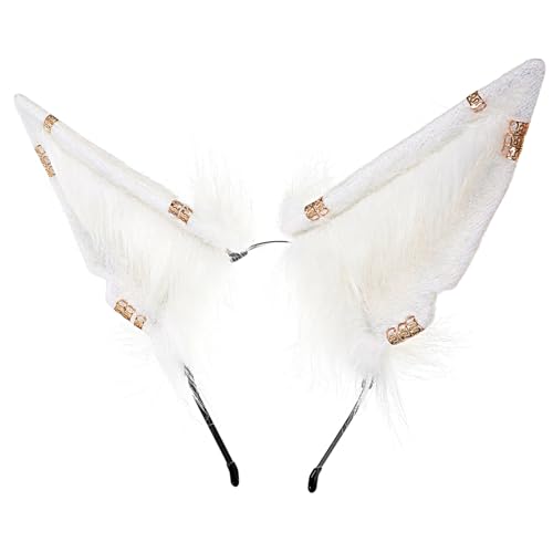 LRXIYODE Flauschiges Wolfsohren Stirnband für Kostümparty Cosplay Haarschmuck Niedlich Weich für Halloween Geburtstag Weihnachten Bühne von LRXIYODE