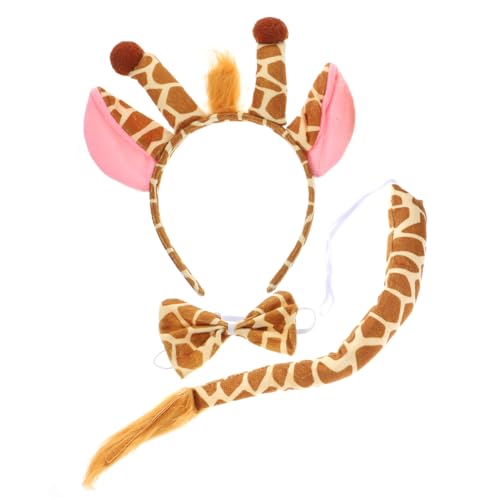 LRXIYODE Giraffen kostüm set für Mädchen mit Haarreif Fliege und Tierisches Cosplay zubehör für Karneval Halloween Fasching und Kostümpartys von LRXIYODE