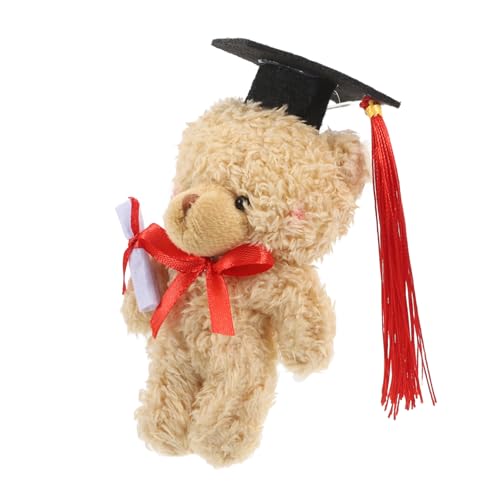 LRXIYODE Graduation Bear Kuscheltier mit Doktorhut Mini Abschlussbär Plüschfigur mit Elegantem Blumenstrauß Verpackung für Schüler Studenten und Kindergarten Absolventen von LRXIYODE