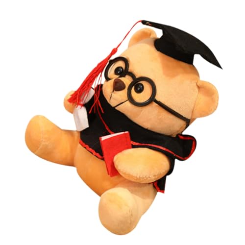 LRXIYODE Graduationsbär Plüsch Kuscheltier mit Doktorhut Weicher Flauschiger Abschlussbär zur Abschlussfeier Dekorativer Bachelor Bär für Studenten von LRXIYODE