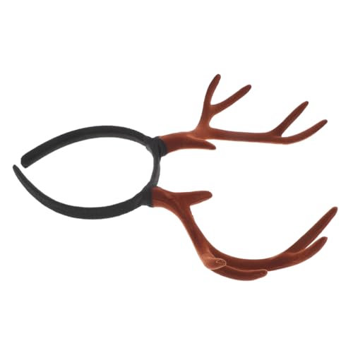 LRXIYODE Großes Rentier Geweih Stirnband Kaffeefarben Verstellbar für Erwachsene Kostüm Haarreifen Weihnachts Party Halloween Karneval Accessoire von LRXIYODE