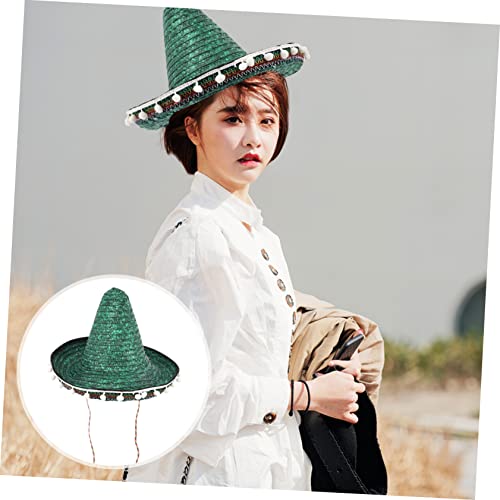 LRXIYODE Grüner Mexikanischer Sombrero Strohhut mit Pom Pom Leichter Atmungsaktiver Partyhut für Mexikanische Themenfeste Geburtstagsfeiern und Karneval LRXIYODE Grüner Mexikanischer Sombrero Strohhut mit Pom Pom Leichter Atmungsaktiver Partyhut für Mexikanische Themenfeste Geburtstagsfeiern und Karneval von LRXIYODE