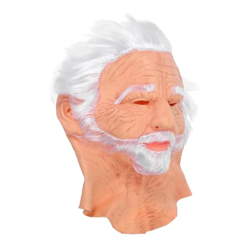 LRXIYODE Gruselige Opa-maske: Realistische Kopfbedeckung Mit Menschlichem Gesicht, Maske Für Alte Männer, Weiße Haare, Und Lustiges Party-accessoire Für Halloween Für Erwachsene LRXIYODE Gruselige Opa-maske: Realistische Kopfbedeckung Mit Menschlichem Gesicht, Maske Für Alte Männer, Weiße Haare, Und Lustiges Party-accessoire Für Halloween Für Erwachsene von LRXIYODE