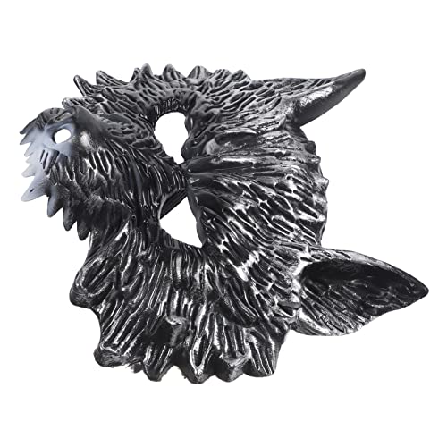 LRXIYODE Gruselige Wolf Maske Silber Halloween Kostüm Masquerade Tiermaske für Erwachsene Party Cosplay Fasching Requisiten von LRXIYODE