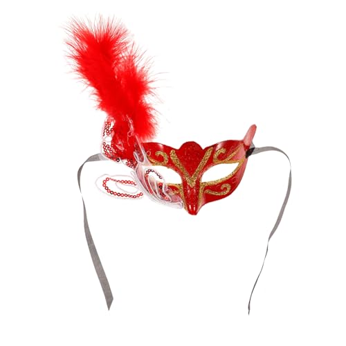 LRXIYODE Halbgesichts-maske mit Roten Federn Leichte Bequeme Halloween Cosplay-maske für Party Maskerade Tanz und Bühnenauftritte Einzigartiges Elegantes Design Geschenk LRXIYODE Halbgesichts-maske mit Roten Federn Leichte Bequeme Halloween Cosplay-maske für Party Maskerade Tanz und Bühnenauftritte Einzigartiges Elegantes Design Geschenk von LRXIYODE