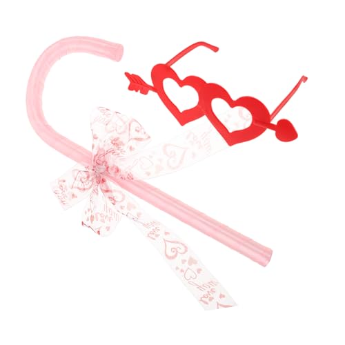 LRXIYODE Halloween Bowknot Cane mit Herzpfeil und Herzförmiger Brille Kostüm Bühnenrequisiten für Valentinstag und Party Einheitsgröße Vielseitiges Accessoire für Gothic und Süße Styles LRXIYODE Halloween Bowknot Cane mit Herzpfeil und Herzförmiger Brille Kostüm Bühnenrequisiten für Valentinstag und Party Einheitsgröße Vielseitiges Accessoire für Gothic und Süße Styles von LRXIYODE
