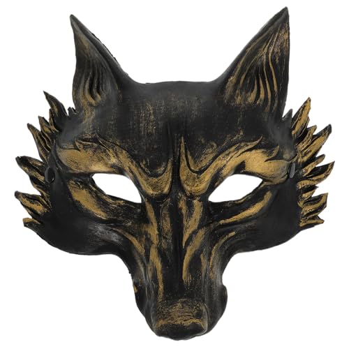 LRXIYODE Halloween Fuchs Maske aus PU Schaum Halbe Gesicht Cosplay Tiermaske mit Elastischem Band für Karneval Kostümparty Maskerade Unisex Erwachsene Schwarz Goldener Zufällige Farbe LRXIYODE Halloween Fuchs Maske aus PU Schaum Halbe Gesicht Cosplay Tiermaske mit Elastischem Band für Karneval Kostümparty Maskerade Unisex Erwachsene Schwarz Goldener Zufällige Farbe von LRXIYODE