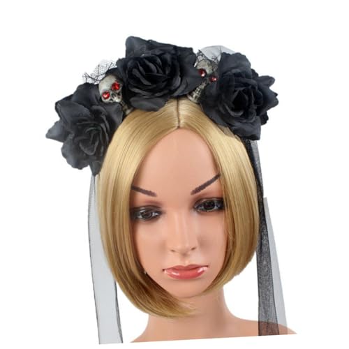 LRXIYODE Halloween Haarreif Schädel mit Künstlichen Blumen Schwarzes Stirnband für Gruselige Halloween Haaraccessoires Kostüm Party Dekoration Verstellbares Haarband für Jungen und Mädchen LRXIYODE Halloween Haarreif Schädel mit Künstlichen Blumen Schwarzes Stirnband für Gruselige Halloween Haaraccessoires Kostüm Party Dekoration Verstellbares Haarband für Jungen und Mädchen von LRXIYODE