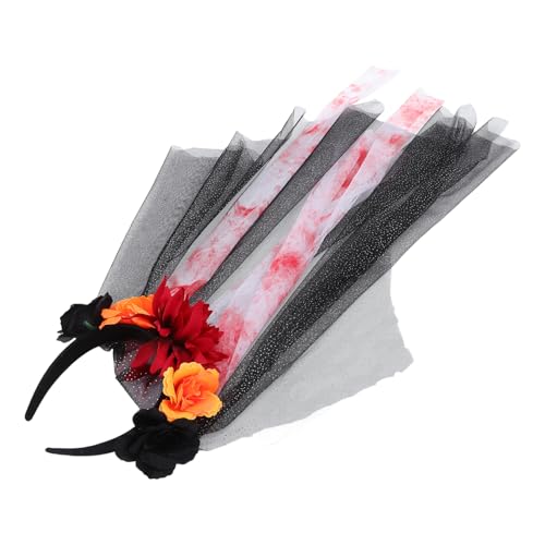 LRXIYODE Halloween Haarreif mit Dunklem Blumenschleier Leichtes Bequemes Stirnband für Damen Halloween Kostüm Accessoire Vielseitig für Partys Cosplay Fotografie und Festtage Geeignet von LRXIYODE