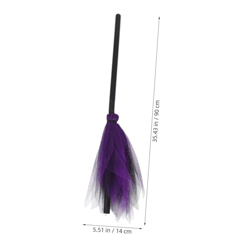 LRXIYODE Halloween Hexenbesen Kunststoff mit Mesh Leichtes Kostüm Requisit für Halloween Cosplay Party Kinderfreundlicher Besen für Hexenverkleidung Farblich Sortiert Zufällige Farbe von LRXIYODE