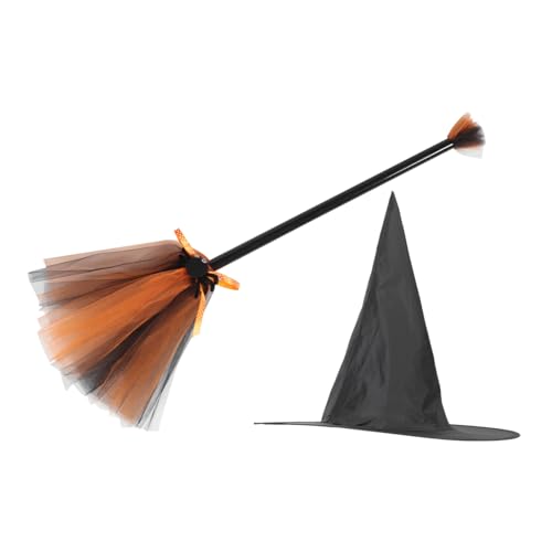 LRXIYODE Halloween Hexenhut und Hexenbesen aus Leichtem Oxfordstoff Strapazierfähig und Komfortabel Kreatives Kostümzubehör für Hexen und Zauberer für Fasching und Partyfotos LRXIYODE Halloween Hexenhut und Hexenbesen aus Leichtem Oxfordstoff Strapazierfähig und Komfortabel Kreatives Kostümzubehör für Hexen und Zauberer für Fasching und Partyfotos von LRXIYODE