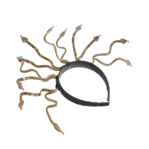 LRXIYODE Halloween Schlangen Haarreif Medusa Design Cosplay Haarschmuck Damen Party Dekoration Tiefgold von LRXIYODE