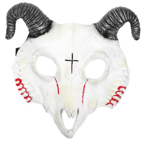 LRXIYODE Halloween Tierkopf Maske Schädel Design PU Material Leichte Tragbar für Halloween Karneval Fasching Party Cosplay Jungen Mädchen von LRXIYODE