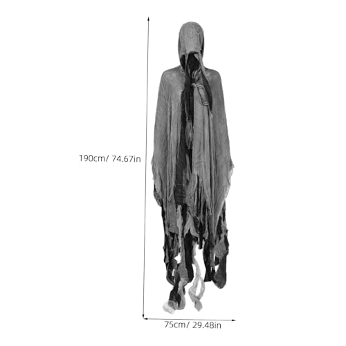 LRXIYODE Halloween Totenkopf Umhang mit Kapuze Atmungsaktiver Langlebiger Stoff Komfortabel und Strapazierfähig für Horror-Cosplay Halloween-Party Vielseitiges Reaper Kostüm für Erwachsene von LRXIYODE