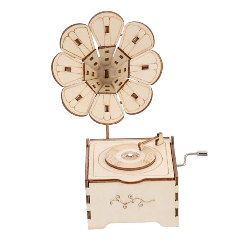 LRXIYODE Handbetriebene DIY Holzmusikbox zum Selberbauen Handgefertigtes Nostalgisches Musikspielzeug mit Rundem Glattem Design Sicher für Kreatives für Jungen und Mädchen von LRXIYODE