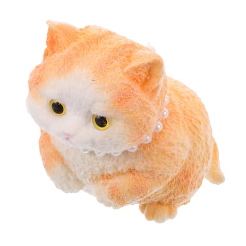 LRXIYODE Handgemachtes Realistisches Handbemaltes Cartoon Katzen Weiches Stressabbau Tier Kreatives DIY Katzenfiguren Katzenfans von LRXIYODE