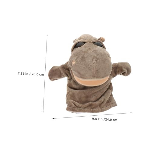 LRXIYODE Handpuppe Nilpferd aus Weichem Plüsch mit Beweglichem Mund Zoo Tier Simulation Handpuppe für Kleinkinder Kreatives Lernspiel Puppentheater Partyzubehör Interaktives von LRXIYODE