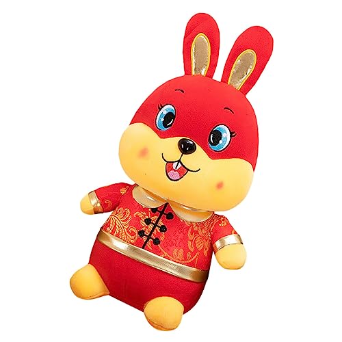 LRXIYODE Hasen-stofftier Tierkreis-hase-Puppen Kinderspielzeug Desktop-kaninchenpuppe 2023 Kaninchenpuppe Kaninchen-Maskottchen-Puppe Neujahrsvorräte Baumwoll- Und Plüschmaterialien von LRXIYODE