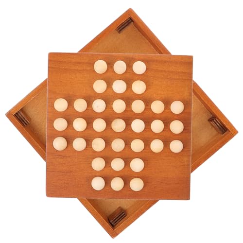 LRXIYODE Holz Brettspiel Single Chess Peg Intelligenzspielzeug Geduldsspiel für Erwachsene Lernspiel Fördert Logisches Denken und Feinmotorik Sicher und Langlebig von LRXIYODE