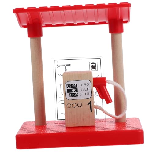 LRXIYODE Holz Eisenbahn Zubehör Gas Station Modell aus Sicherem Material Realistische Form Kompakt Leicht für Fantasievolles Geeignet von LRXIYODE