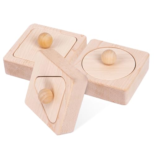 LRXIYODE Holz Formen Steckspiel für Kleinkinder Montessori Lernspielzeug mit Sicheren Glatten Formen Fördert Hand Auge Koordination Kognitive Entwicklung und Feinmotorik Geometrische von LRXIYODE