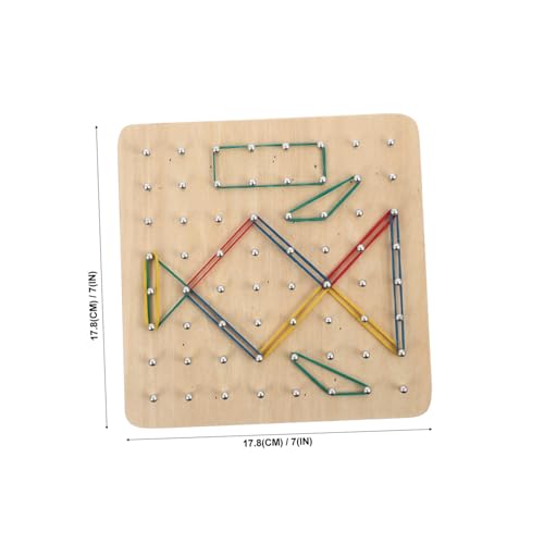 LRXIYODE Holz Geoboard Pegboard Lernspielzeug für Geometrische Formen Mathe Lernhilfe Montessori Kreatives Steckbrett Frühförderung Sensorisches Aktivitätsbrett von LRXIYODE