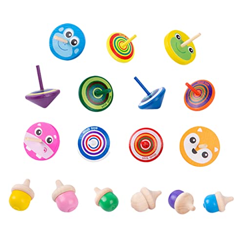 LRXIYODE Holz Gyroskop Set für Kreatives Lustiges Rotationsspielzeug Kreativität und Feinmotorik für Jungen und Mädchen Leicht und Handlich von LRXIYODE