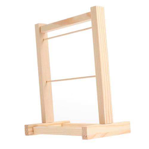 LRXIYODE Holz Kleiderständer Doppellagig Puppenkleiderregal Aufbewahrung Mini Holzständer für Puppenzimmer Zubehör von LRXIYODE