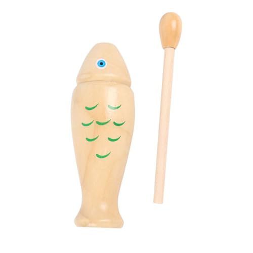 LRXIYODE Holz Musikinstrument Fischform Teilig Natürliche Percussion Schlagzeug Orff Instrumente Robust Langlebig Musikspielzeug Rhythmusförderung Vorschule von LRXIYODE