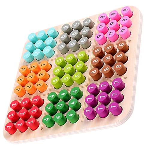 LRXIYODE Holz Sudoku Brettspiel Holzmaterial Langlebig für Spielsteine Denkspiel Logiktraining Geschenkidee Lernspielzeug von LRXIYODE