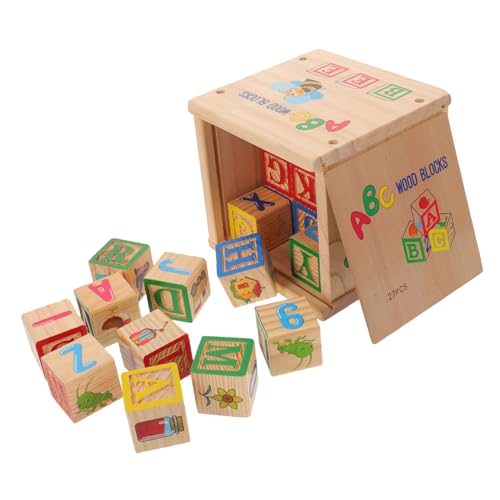 LRXIYODE Holz-bausteine Lernspielzeug mit Bunten ABC Großbuchstaben Zahlen Montessori Stapelspielzeug für Kleinkinder Vorschule Kreativität und Kognitive Entwicklung von LRXIYODE