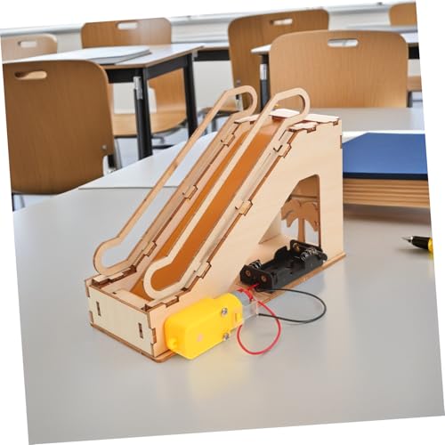 LRXIYODE Holzbaukasten Elektrischer Miniaturfahrstuhl Stem Lernspielzeug mit Realistischem Fahrtreppenmechanismus Pädagogisches DIY Experimentierset für Naturwissenschaften und Technik von LRXIYODE