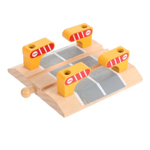 LRXIYODE Holzeisenbahn Zubehör Railing Barrier Pädagogisches Modell Bahnübergang Holzspielzeug DIY Eisenbahnschienen Zubehör von LRXIYODE