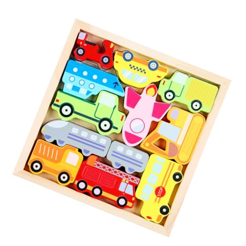 LRXIYODE Holzkindrätsel Verkehrsmittel Puzzle für Kleinkinder Interaktives Lernspielzeug Verschleißfest Fördert Hand Auge Koordination Feinmotorik und Geschicklichkeit von LRXIYODE