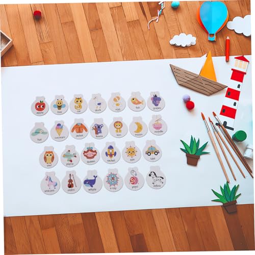 LRXIYODE Holzspielzeug Buchstaben Lernspiel ABC Matching Activity Vorschulspielzeug Montessori Alphabet Tierwort Zuordnung Lernkarten Spiel für Kleinkinder Sichere Frühförderung von LRXIYODE
