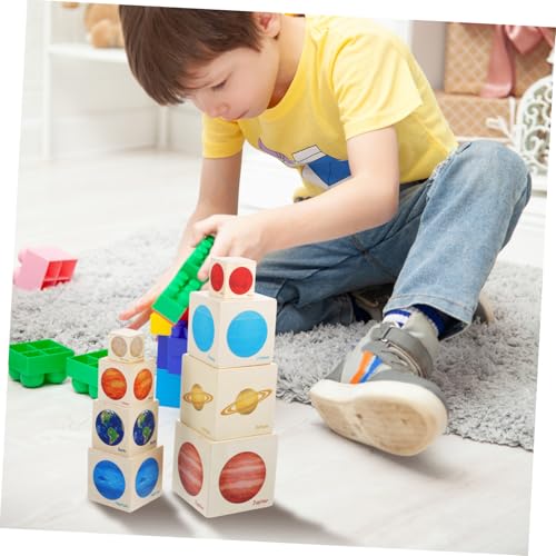 LRXIYODE Holzspielzeug für Planeten Montessori Lernspielzeug für Kleinkinder zur Kognitiver Fähigkeiten Sicher und Pädagogisch Wertvoll von LRXIYODE