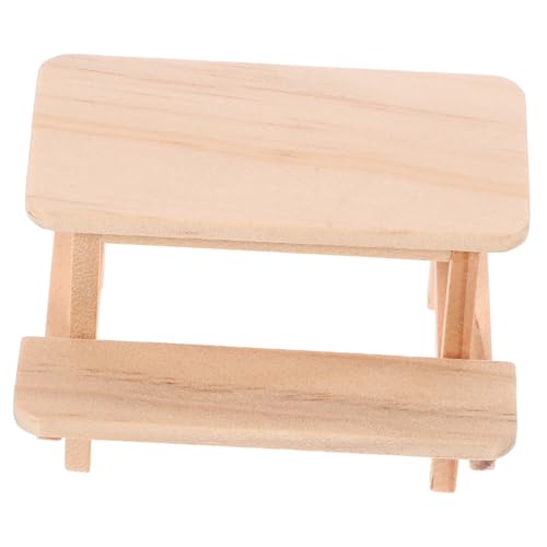 LRXIYODE Holztisch Und Stuhl Modell Zubehör Miniatur Picknicktisch Bank Realistisch Puppenhaus Kleine Winzige Möbel Stühle Mini Tisch Miniatur Wohnaccessoires Miniatur von LRXIYODE