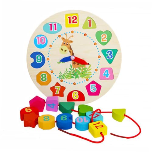 LRXIYODE Holzperlen Lernuhr Für Interaktive Sortieruhr Mit Zahlen Und Formen Spielzeug Kognitiven Entwicklung Von Kleinkindern LRXIYODE Holzperlen Lernuhr Für Interaktive Sortieruhr Mit Zahlen Und Formen Spielzeug Kognitiven Entwicklung Von Kleinkindern von LRXIYODE
